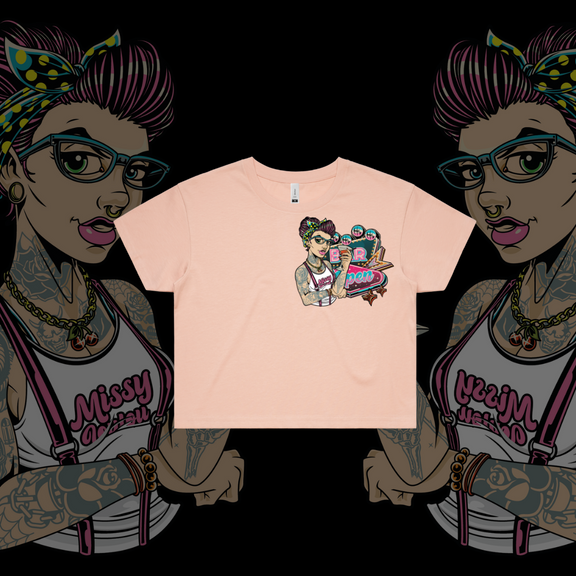 Roxy Rebel- Crop Tee, Pale Pink