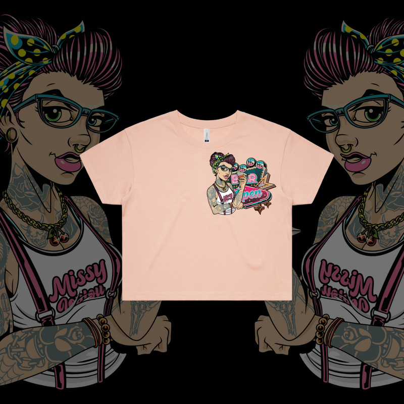 Roxy Rebel- Crop Tee, Pale Pink